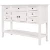 U_STYLE 44.5'' Modern Console Table Sofa Table for Living Room with 7 Drawers, 1 Cabinet and 1 Shelf
