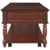 ON-TREND Retro Cocktail Table Coffee Table Easy Assembly Movable with Caster Wheels for Livingroom (Espresso)