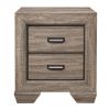 Natural Finish 1pc Nightstand Flat Cup Pulls Two Dovetail Drawers Wooden Bed Side Table Bedroom Furniture