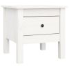 Side Tables 2 pcs White 15.7"x15.7"x15.4" Solid Wood Pine