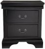 Contemporary Bedroom Furniture Nightstand Black Color 2 x Drawers Bed Side Table