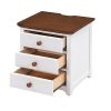 Wooden Nightstand with USB Charging Ports and Three Drawers,End Table for