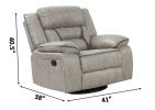 Denali Faux Leather Upholstered Chair Made With Wood Finished in Gray