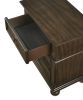Traditional 3-Drawer Nightstand with Bun Feet 1-Pc End Table Brown Wood Veneers & Solids Furniture
