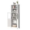 White Tall Storage Cabinet with Shelves and Doors for Bathroom; Kitchen and Living Room; MDF Board
