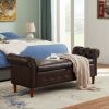 Multifunctional Storage Rectangular PU Leather Sofa Stool for Living Room