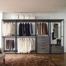 Monica Wood Walk-in Closet System (Color: as Pic)