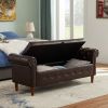 Multifunctional Storage Rectangular PU Leather Sofa Stool for Living Room