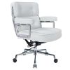 Lobby Genuine Leather Executive chair office Aluminum Alloy Base Swivel