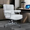 Lobby Genuine Leather Executive chair office Aluminum Alloy Base Swivel