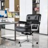 Lobby Genuine Leather Executive chair office Aluminum Alloy Base Swivel
