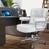 Lobby Genuine Leather Executive chair office Aluminum Alloy Base Swivel