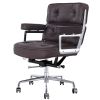 Lobby Genuine Leather Executive chair office Aluminum Alloy Base Swivel