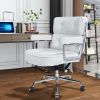 Lobby Genuine Leather Executive chair office Aluminum Alloy Base Swivel
