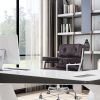 Lobby Genuine Leather Executive chair office Aluminum Alloy Base Swivel