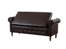 Multifunctional Storage Rectangular PU Leather Sofa Stool for Living Room