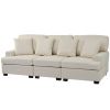 3 Seat Sofa with Removable Back and Seat Cushions and 4 Comfortable Pillows