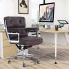 Lobby Genuine Leather Executive chair office Aluminum Alloy Base Swivel